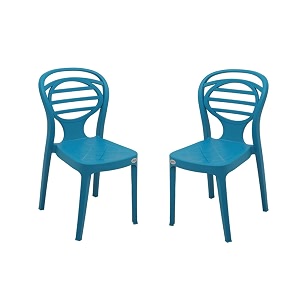 supreme oak armless plastic chair oxford blue 2 pieces
