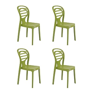 supreme oak set of 4 chairs mehandi green