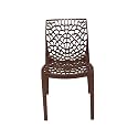 Web Designer Plastic Chair for Home, Office and Restaurant and Cafe|Armless Chair for Dining Room (Brown, Set of 1)