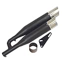 Bike BSDBBC Silencer Bullet Exhaust A1 Quality Double Barrel With Glasswool Black Front Chrome Bike Silencer Exhaust With Zed Clamp & Bush for Royal Enfield Bullet Thunder Bird 350