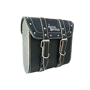 m1 bike a1 quality saddle bag rectangle waterproof side saddle bag black for royal enfield bullet thunder bird 350