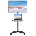 suptek Mobile TV Cart for 21-60 Inch LCD LED Flat/Curved Panel Screen TVs Max VESA 400x400 with Laptop Shelf Holds up to 77lbs, ML55B