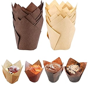 supvox cupcake cups 5cm 100pcs greaseproof tulip muffin liners baking use
