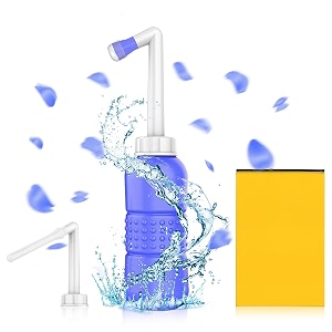 supvox 450ml portable bidet jet spray for toilet peri bottle for postpartum care 2 nozzle strong spray travel bidet for toilet with upgrate longer bottle rod for personal wash travel essentials