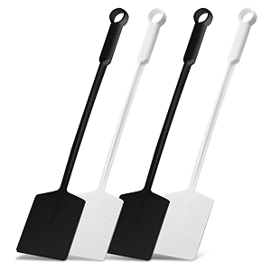 supvox 4pcs long handle fly swatter plastic grid manual pest control