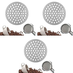 supvox 51mm espresso puck screen portafilter 08mm thickness slim fine mesh for even extraction food grade 304 stainless steel 3 pcs