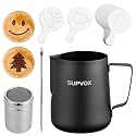 Supvox Milk Frothing Pitcher 600ml Stainless Steel with Latte Art Tools Set