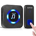 Supvox® Door Bell for Home Wireless Bell for Office 1 Receiver & 1 Transmitter Calling Bell Wireless Waterproof IP55 Long Range Remote and 55 Ringtones 5 Adjustable Volume with Mute Mode Doorbell