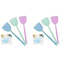 Supvox Mosquito Swatter, Plastic, 17.5-Inch Long Handle, 6 Pcs, 3 Colors