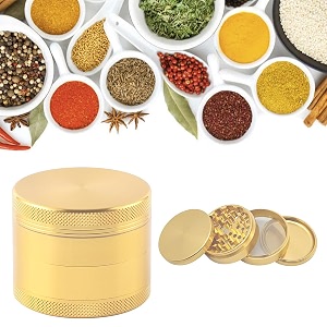 supvox herb grinder spice mill 1963939 metal grinder with precision teeth minimalism brushed golden zinc alloy kitchen grinder for herbs amp spices