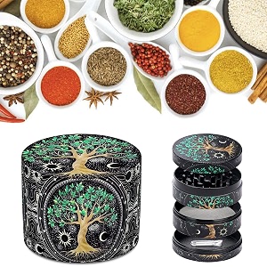 supvox herb grinder crusher zinc alloy 4-layer precision teeth spice mill