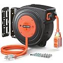SURAIELEC 20AMP Retractable Extension Cord Reel, 30FT, 10 Gauge, ETL Listed