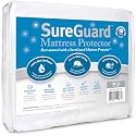 SureGuard Full Extra Long (XL) Mattress Protector - 100% Waterproof, Hypoallergenic - Premium Fitted Cotton Terry Cover White