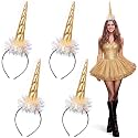 Sureio 4 Pcs Halloween Unicorn Horn Headband Costumes Accessories