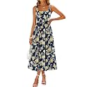 Sureple Midi Dresses for Women 2026 Spring Square Neck Tank Sleeveless A Line Casual Summer Sundresses with Pockets