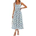 Sureple Midi Dresses for Women 2026 Spring Square Neck Tank Sleeveless A Line Casual Summer Sundresses with Pockets