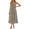 Sureple Midi Dresses for Women 2026 Spring Square Neck Tank Sleeveless A Line Casual Summer Sundresses with Pockets