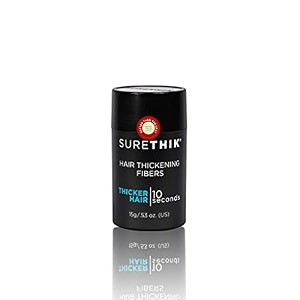 surethik hair thickening fibers - natural - for thicker looking hair - 15g black