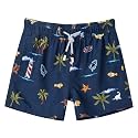 SURF CUZ Surfcuz Little Boys Swim Trunks UPF 50+ Toddler Beach Shorts Swimsuit Kids Quick Dry Swimwear