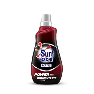 surf excel matic power concentrate 500ml liquid only half cap for 1 load  2x power for tough stain removal with exotic fragrance
