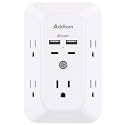 Addtam 5-Outlet Extender Surge Protector, Multi Plug Wall Outlet with 4 USB Wall Charger(2 USB C Ports), Outlet Splitter Power Strip for Home Office Dorm Room Essentials, Plug Extension Outlet 1800J