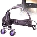 Surgical Loupes Dental 2.5X 3.5X Dental Binocular Magnifier Headband with 5W with Aluminum Box,2.5,2.5