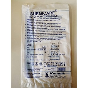surgicare disposable surgical rubber gloves 65 -pack of 20 multi