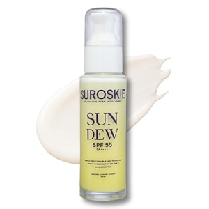 suroskie sun dew spf 55 pa 50gm  for uvab protection  sweat amp water resistant  no white cast  infused with ceramides  repair skin barrier  all skin types  sunscreen for men amp women