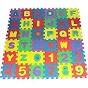 surprises insides ® 36 pieces mini puzzle foam mat for kids, interlocking learning alphabet and number mat for kids- Multi color