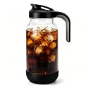 Sursip 64oz (2 Quart) Glass Mason Jar Pitcher with Lid and Handle
