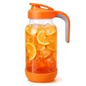 Sursip 64oz (2 Quart) Glass Mason Jar Pitcher with Lid and Handle