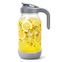 Sursip 64oz (2 Quart) Glass Mason Jar Pitcher with Lid and Handle