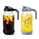 Sursip 64oz (2 Quart) Glass Mason Jar Pitchers with Lid and Handle