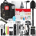 Survival Kit, 250Pcs Survival Gear First Aid Kit with Molle System Compatible Bag and Emergency Tent, Emergency Kit for Earthquake, Outdoor Adventure, Hiking, Hunting, Gifts for Men Women
