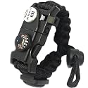 Survival Paracord Bracelet,Fire Starter,Waterproof SOS Light, Compass, Whistle, Adjustable AK87 20 in 1,Outdoor Ultimate Tactical Survival Gear Set,Gift for Kids,Men