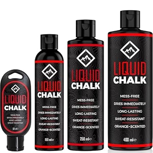 survivor liquid chalk  liquid grip for rock climbing weight lifting bouldering gymnastics amp more - improves grip during workout training using climbing holds bars amp more 50ml liquid chalk
