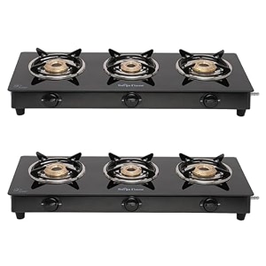 surya flame lpg stove 3 burner lifestylepack of 2  2 years warranty