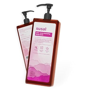 susal 2 salicylic acid anti acne body wash 250ml  tea tree amp papaya extract for back amp body acne strawberry legs amp blemishes suitable for all skin types