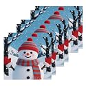 susiyo Winter Cute Snowman Washcloth Set of 6 Cotton Small Face Towel, 12 x 12 inch