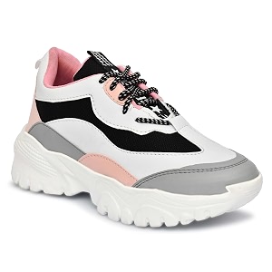 SUSON Womens Synthetic Leather Sneakers Shoes