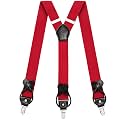 Suspenders for Men with Clip &amp; 6 Buttons 1.4in Y-Shape Stainless Steel
