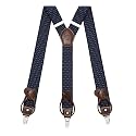 Suspenders for Men with Clip &amp; 6 Buttons 1.4in Y-Shape Stainless Steel