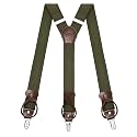 Suspenders for Men with Clip &amp; 6 Buttons 1.4in Y-Shape Stainless Steel