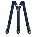 Suspenders for Men with Clip &amp; 6 Buttons 1.4in Y-Shape Stainless Steel