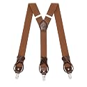 Suspenders for Men with Clip &amp; 6 Buttons 1.4in Y-Shape Stainless Steel