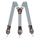 Suspenders for Men with Clip &amp; 6 Buttons 1.4in Y-Shape Stainless Steel