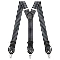 Suspenders for Men with Clip &amp; 6 Buttons 1.4in Y-Shape Stainless Steel