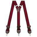 Suspenders for Men with Clip &amp; 6 Buttons 1.4in Y-Shape Stainless Steel