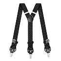 Suspenders for Men with Clip &amp; 6 Buttons 1.4in Y-Shape Stainless Steel