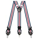 Suspenders for Men with Clip &amp; 6 Buttons 1.4in Y-Shape Stainless Steel